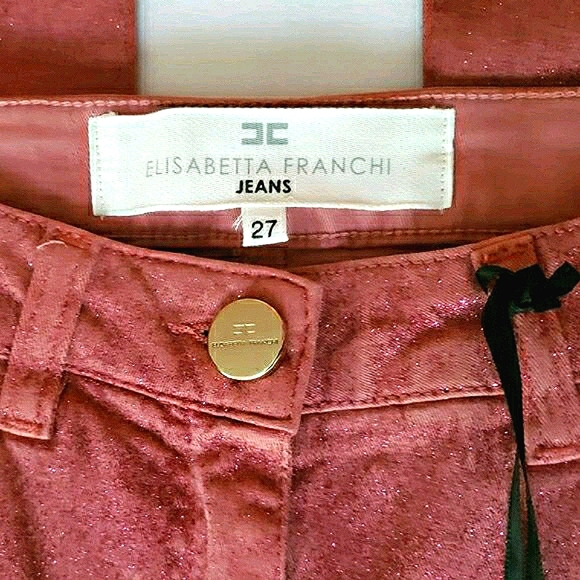 ELISABETTA FRANCHI JEANS Rose Pink Denim Jeans Size 27 Italian Brand New - Picture 11 of 15